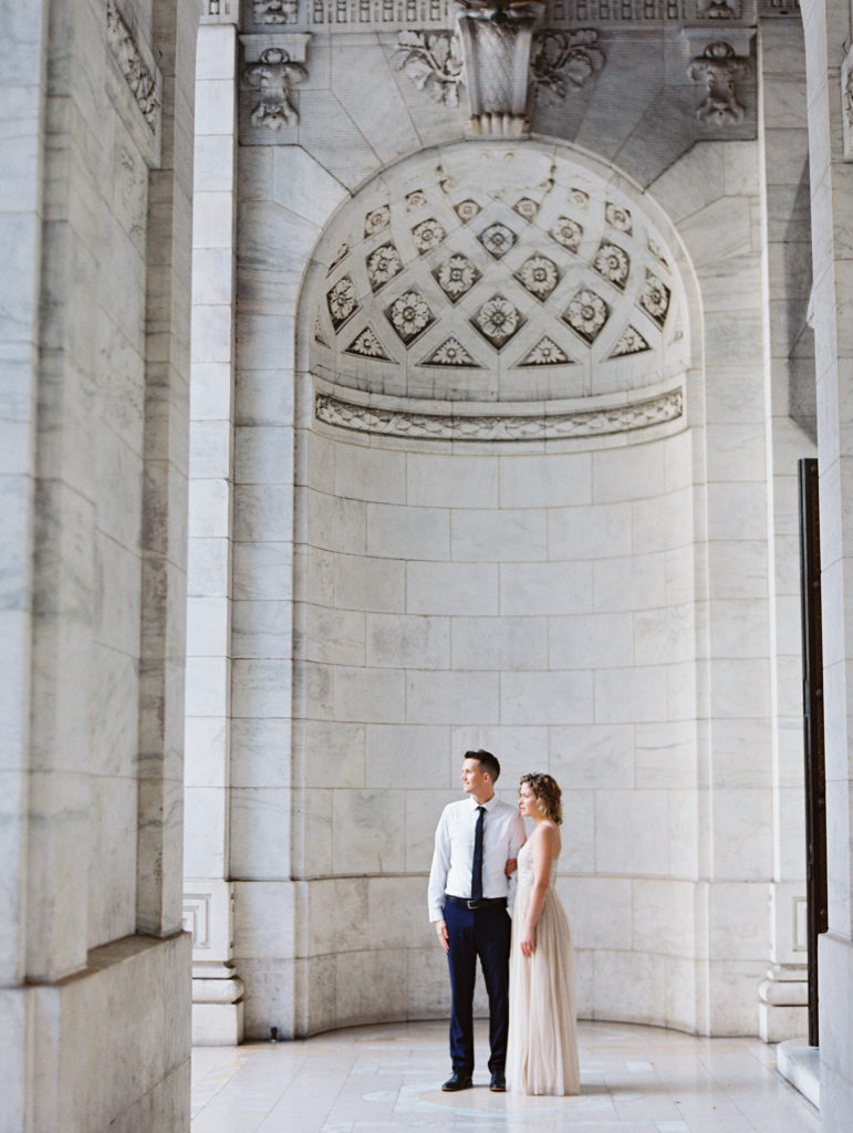 New York Public Library Engagement shoot by The Cardonas